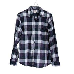 Vans Mens Button Up Flannel Shirt Adult Size M Long Sleeve Off The Wall Purple